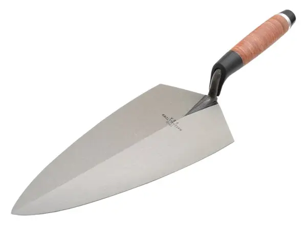 Marshalltown 19L Philadelphia Brick Trowel, Leather Handle, 11in