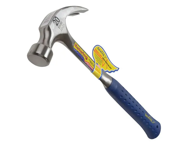 Estwing E3/20C Curved Claw Hammer with Vinyl Grip, 560g (20oz)