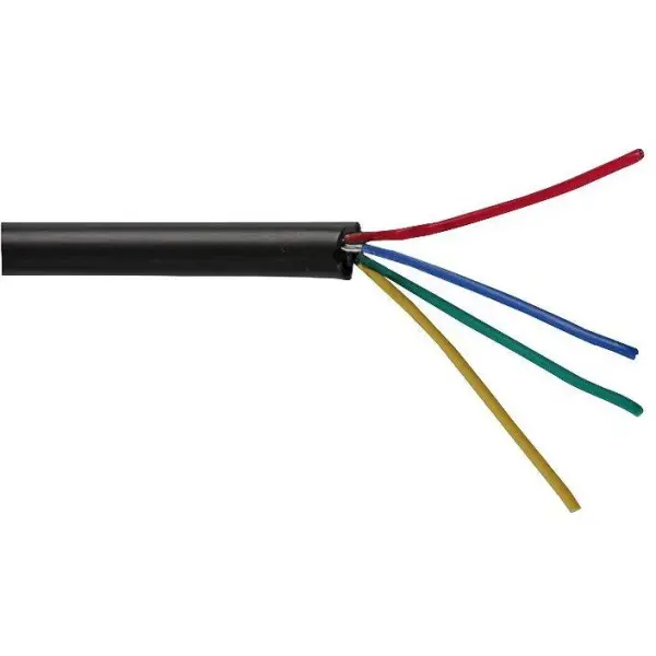 Multicomp Pro 4-Core Unscreened Cable, 0.1mm Black, 100m