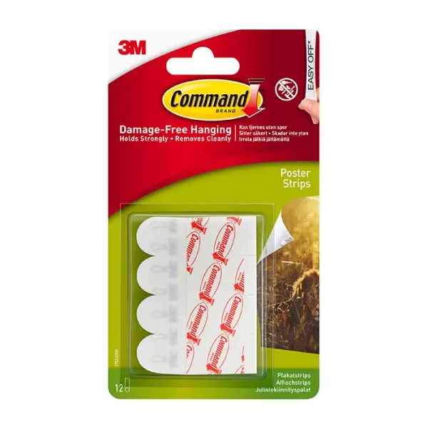 Command Poster Strips, Damage-Free, 12 Pack