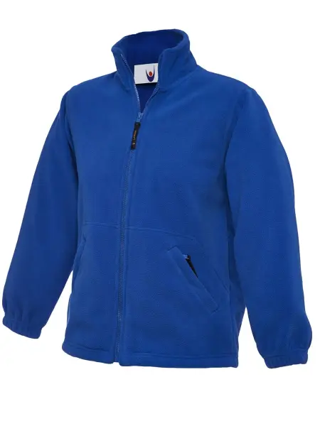 Uneek Kids' Full Zip Micro Fleece Jacket - Koningsblauw, Maat 9/10 Jaar