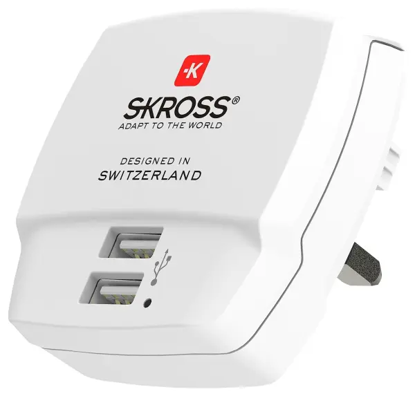 SKROSS UK USB Charger 12W, 2-Port