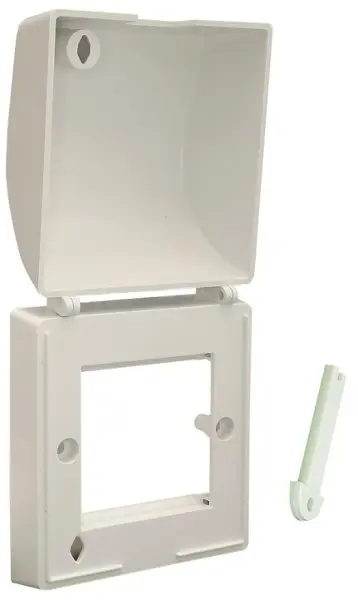 TUK T-LOK Single Gang Tamperproof Faceplate, 2 Modules, White