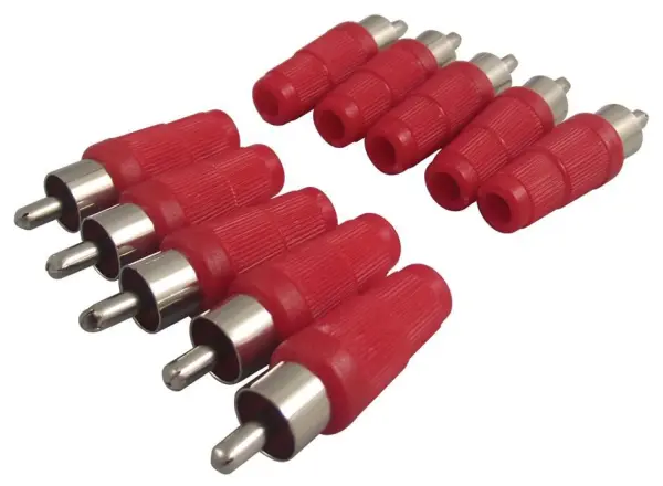 PRO SIGNAL Conector RCA Phono, Rojo, Pack de 10