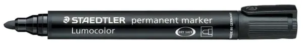 STAEDTLER 루모콜로르 영구 마커 펜, 블랙, 불렛 팁 - 10개입