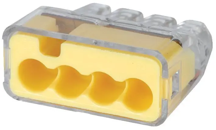 IDEAL In-Sure Push-in 4-Port Wire Connectors, 4mm², Yellow
