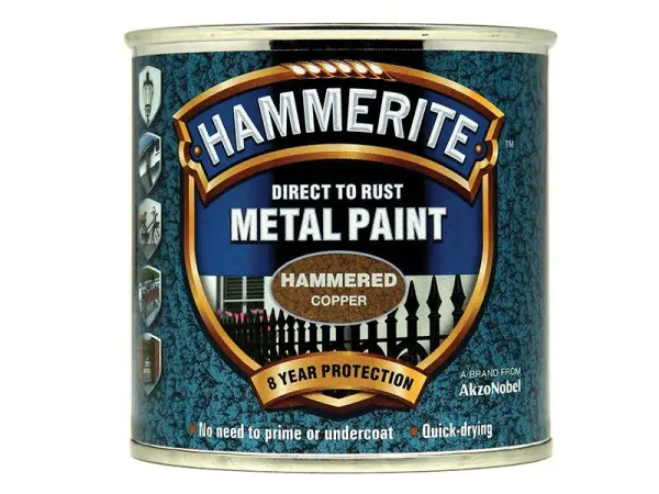 Hammerite Direct to Rust - Peinture Métal Cuivré Martelé, 250ml