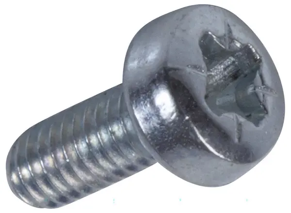TR Fastenings M2.5 Steel BZP Pan Head Pozidriv Machine Screws, 100 Pack - 6mm