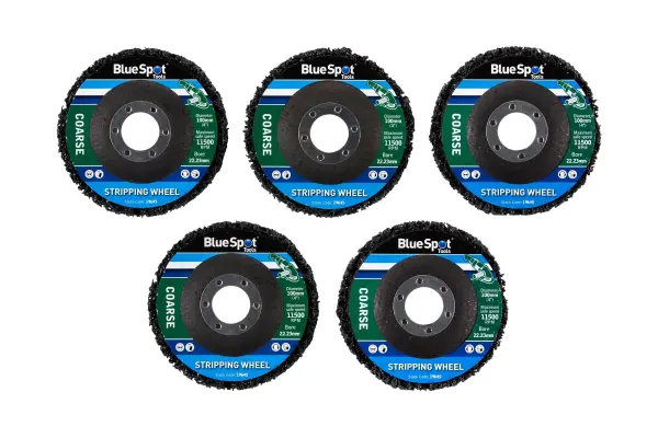 Blue Spot Tools 5片装100mm粗磨去漆轮套装