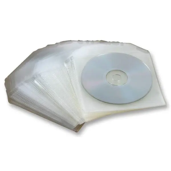 Raraion Polypropylene CD/DVD Sleeves Clear 100 Pack
