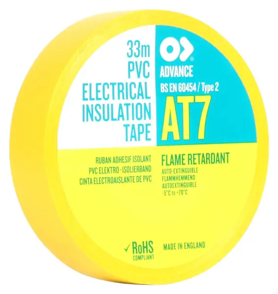 Advance Tapes AT7 Electrical Insulation Tape 19mm x 33m, Green-Yellow