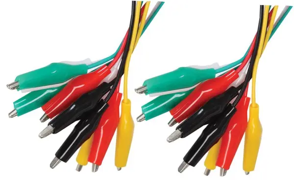 Velleman Booted 27mm Crocodile Clip Leads 500mm (10 Pack)