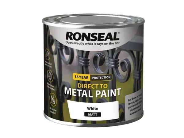 Ronseal 金屬專用防鏽啞光白漆 250毫升