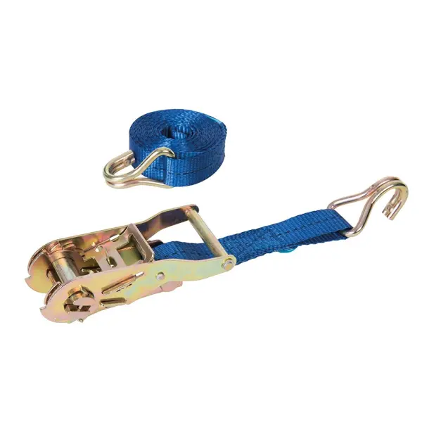 Silverline 3m x 25mm Ratchet Tie Down Strap with J-Hooks