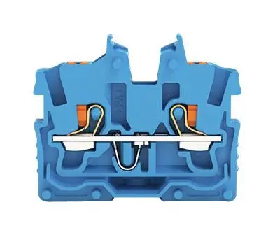 WAGO 2 Miniature Through Terminal Block with Push Button - Blue