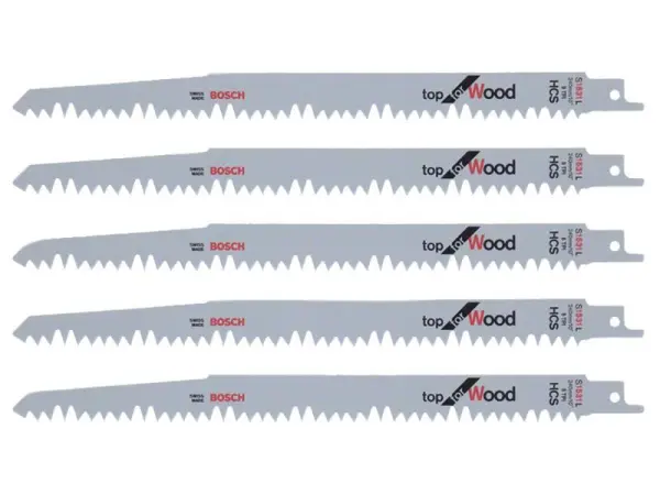 Bosch S 1531 L Wood Reciprocating Saw Blade, 240mm, 5 TPI (Pack of 5)