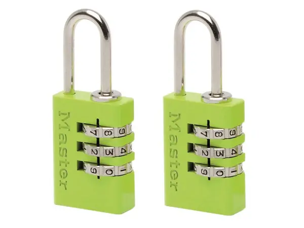 Master Lock מנעול צירוף ספרות 3-ספרתי 20 מ״מ (חבילת 2)