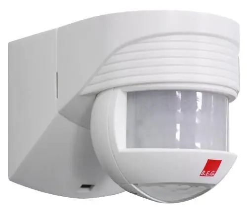 B.E.G. Détecteur PIR extérieur 12m, Blanc, 1kW, Angle 140°, IP54
