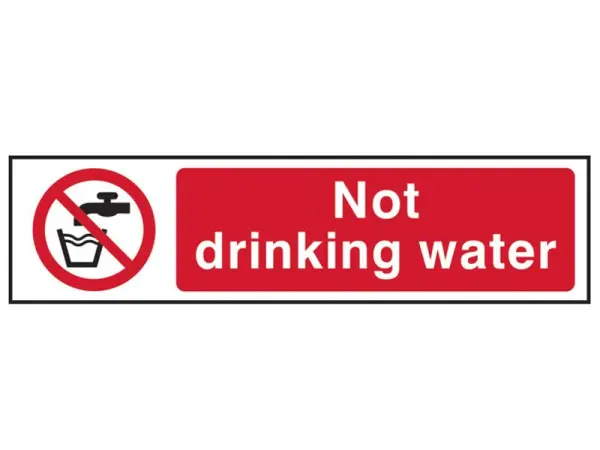 SCAN PVC Not Drinking Water Sign 200mm x 50mm