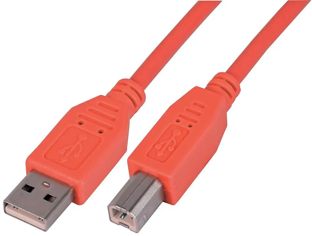 PRO SIGNAL USB 2.0 A Male to B Male Cable, Red, 1m