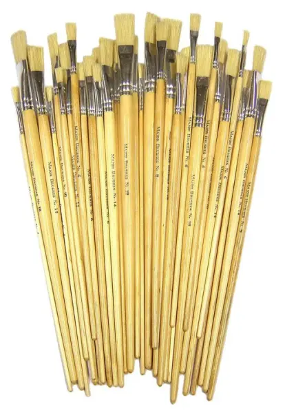 MAJOR BRUSHES 豚毛製長柄絵筆 アソート30本セット