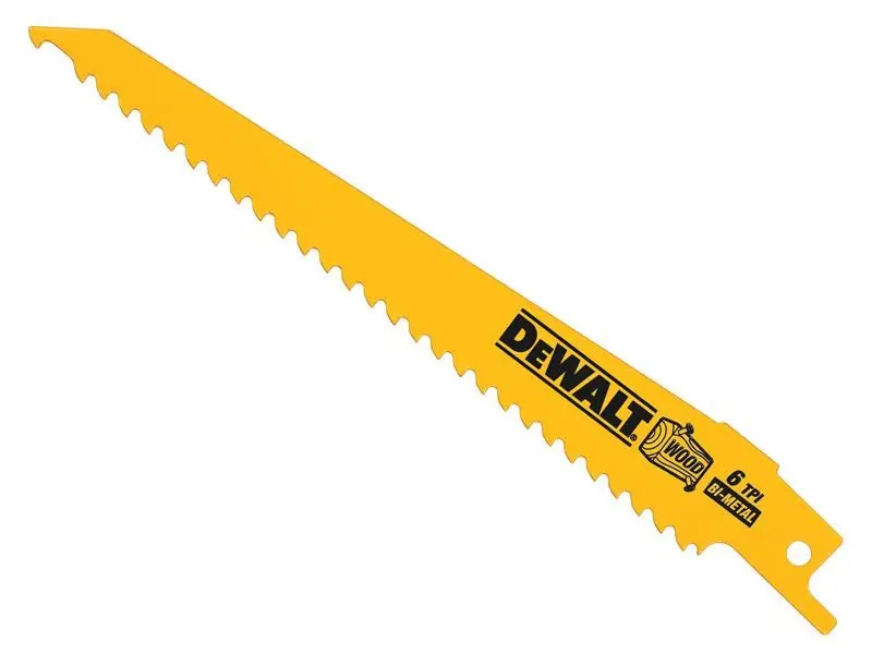 DEWALT Bi-Metal Reciprocating Saw Blade 152mm for Wood with Nails (Pack of 5)