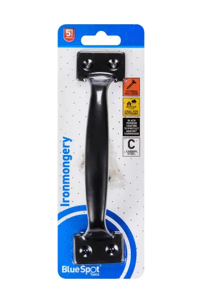 Blue Spot Tools - Zwarte Poedergecoat Greephendel 200mm voor Hekken