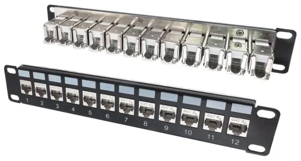 TUK - miniMEDIA 10″ Panel Keystone, 12x Modul Cat6a