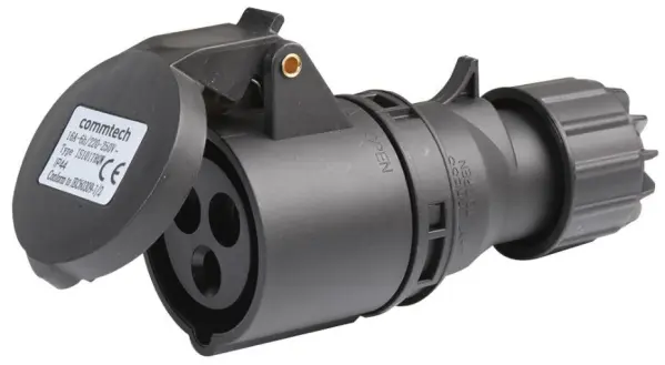 PRO ELEC Prise CEE montage sur câble 16A, 230V 2P+E, IP44 Noir