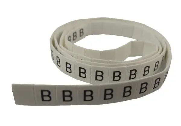 PRO POWER Pre-Printed Heat Shrink Cable Marker B White 3mm 100 Pack