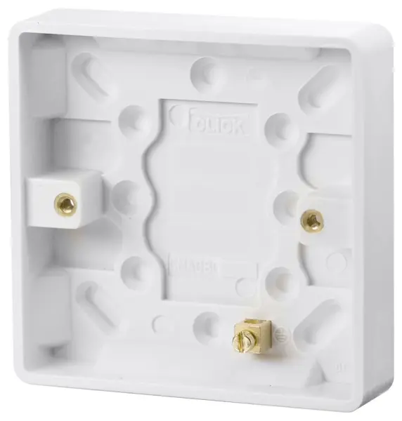 Back Box with Earth Terminal, 1 Gang, 16mm, White