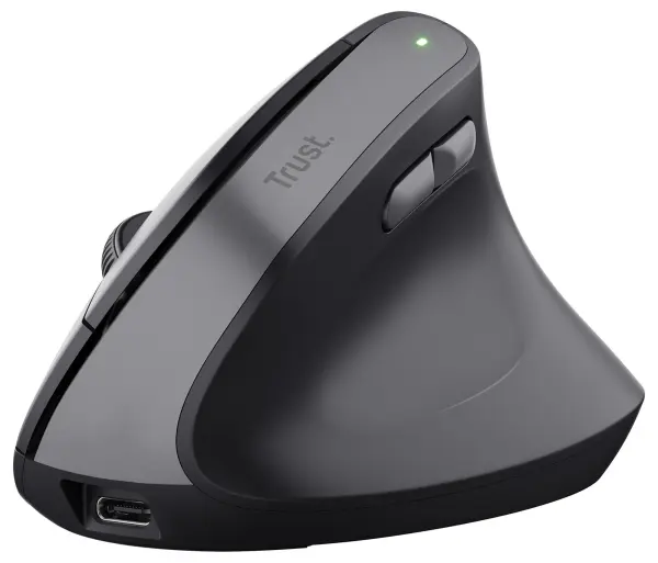 Trust Wireless Rechargeable Ergonomic Mouse, Black