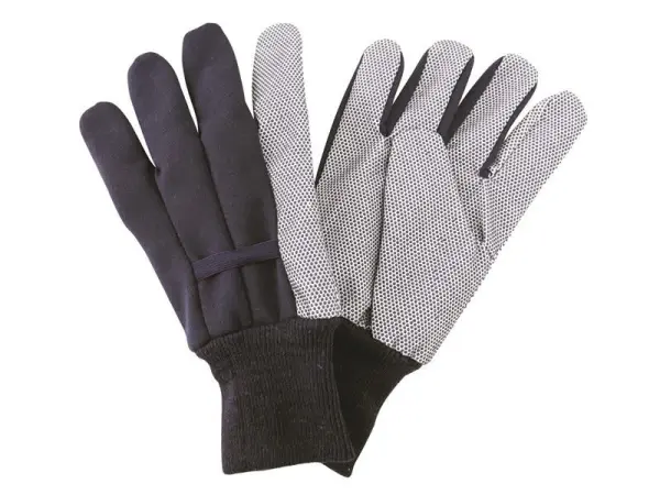 Kent & Stowe Navy Jersey Cotton Grip Gloves - Men's Large