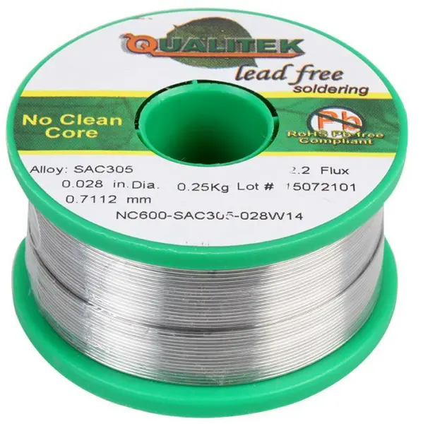 QUALITEK Loodvrije soldeerdraad, No-Clean flux, 0,7mm, 250g