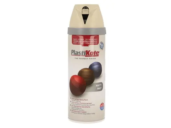 PlastiKote Twist & Spray Matt Farbe Französisch Grau 400ml