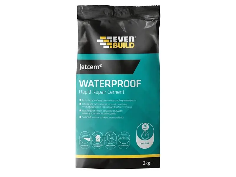 Everbuild Sika Jetcem Cimento Impermeabilizante de Presa Rápida, 3kg