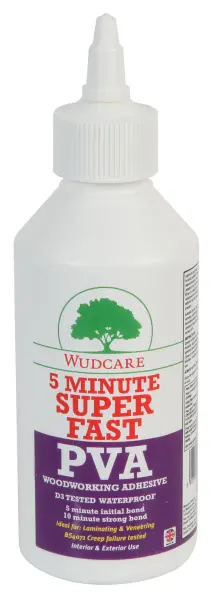 WUDCARE 5 Minute Superfast PVA Woodworking Adhesive 250ml
