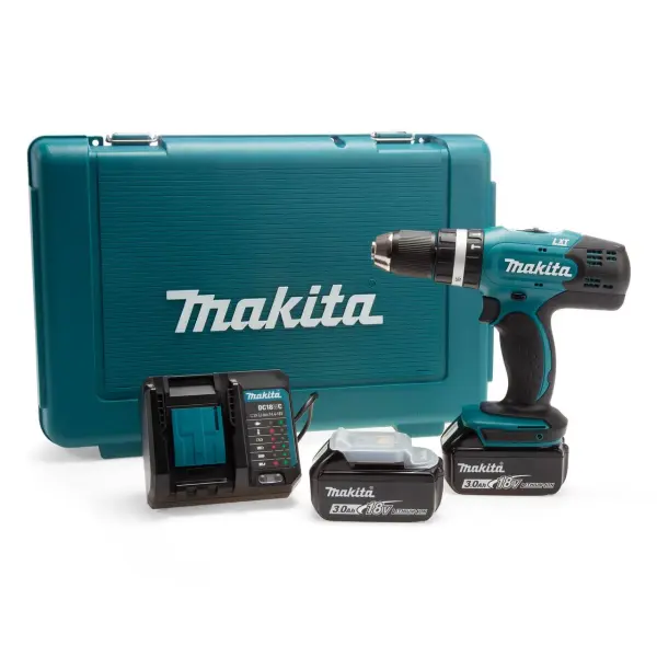 Makita DHP453F001 18V LXT Combi Drill with 2x3.0Ah Batteries