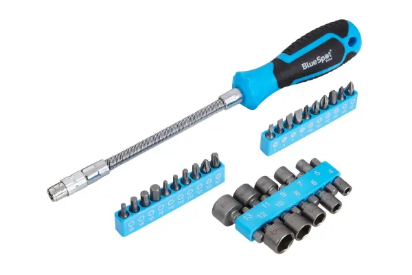 Blue Spot Tools - 31-Piece Flexible Screwdriver & Bit Set