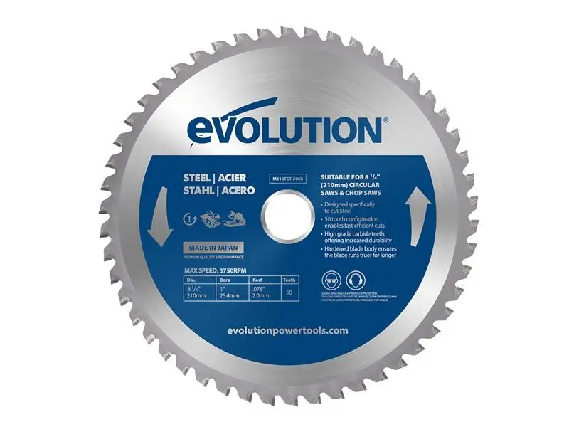 Evolution Mild Steel Cutting Circular Saw Blade 210mm 50T