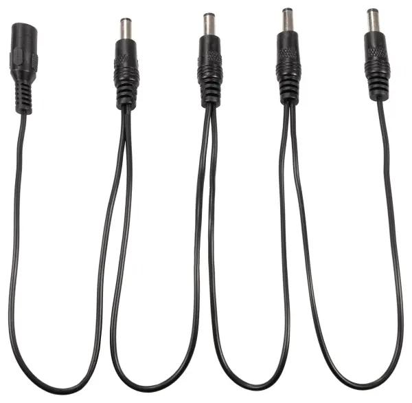 NUX 1 to 4 DC Power Daisy Chain Cable, 2.1mm Socket to 4x 2.1mm Plugs