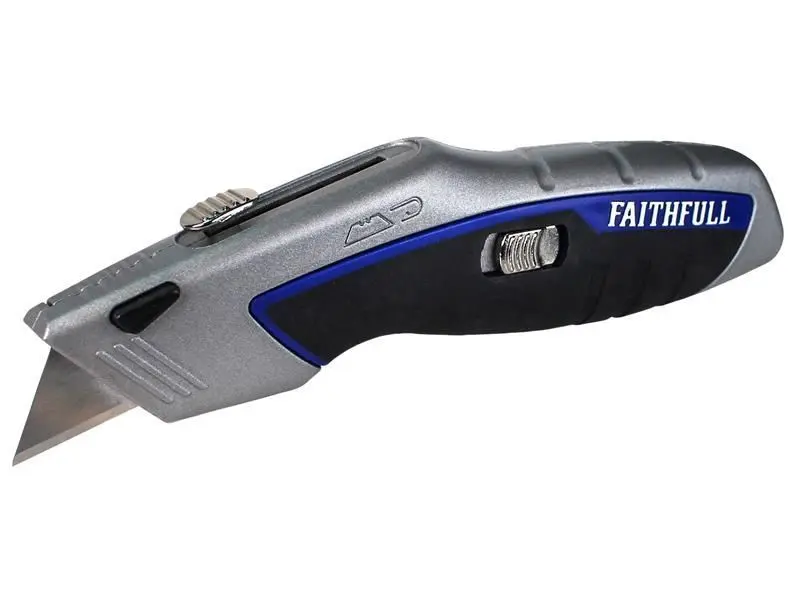Faithfull Professional Auto-Load Utility Knife with 5 Blades