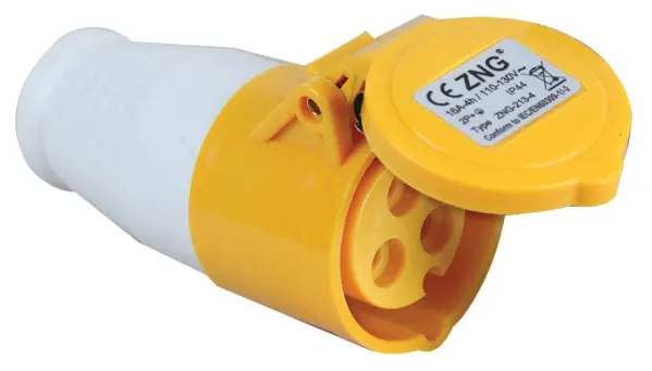 Prise industrielle PRO ELEC 32A 110V CEE, 2P+E, IP44, jaune