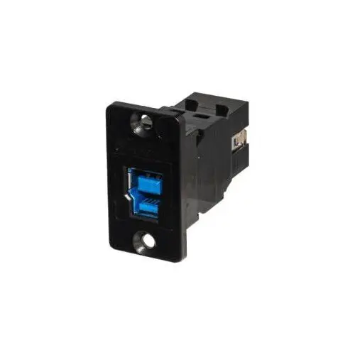 Reversible USB-A Female to USB-B Female Keystone Coupler Black