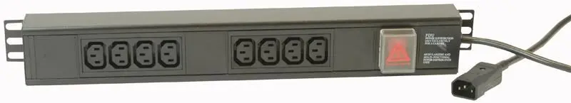 POWERDATA TECHNOLOGIES PDU de 8 salidas IEC C13 con conector C14, montaje en r