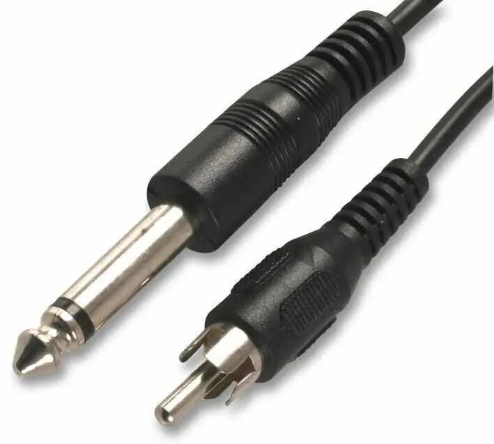 Pro Signal 6,35mm Mono Jack k RCA kabel, 1,8m černý