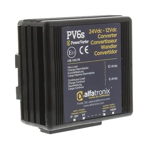 ALFATRONIX PowerVerter 24Vdc-12Vdc Voltage Converter Non-Isolated - 6A/10A