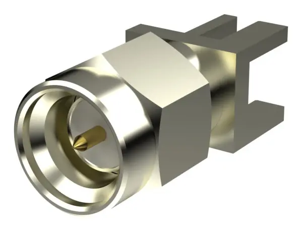TAOGLAS PCB Edge Mount SMA Male Straight Connector - Nickel 1.5mm