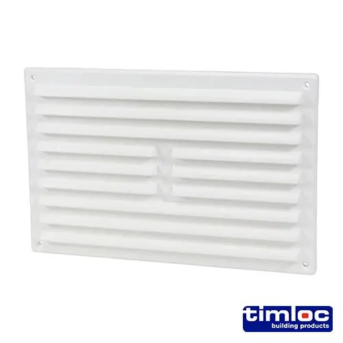 Timco Internal Louvre Grille Vent with Flyscreen, White, 260x170mm