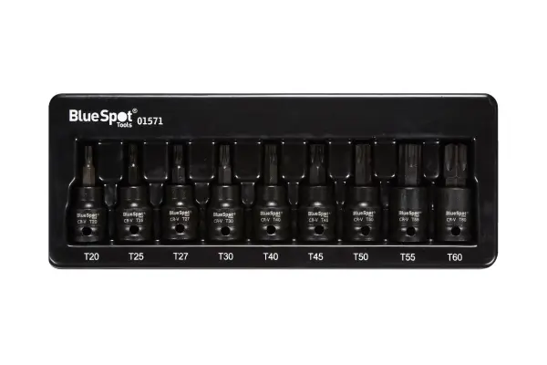 Blue Spot Tools 9ピース 3/8 インパクトトルクスビットソケットセット (T20-T60)